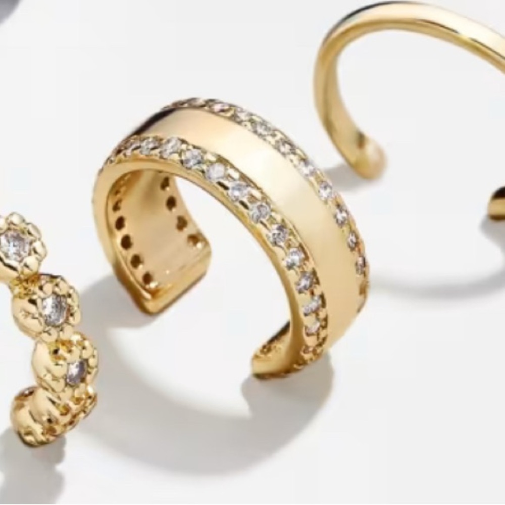 BaubleBar Gold Golden Crystal Pavé Ear Cuff